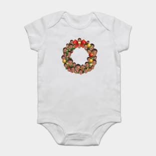 David Hasselhoff Multiface Christmas Wreath Baby Bodysuit